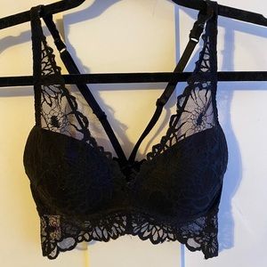 PINK VS black lace push-up Bralette size XS